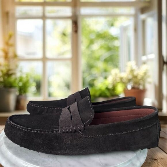 Massimo Matteo Leather Nubuck Suede Penny Driver Slip On main image 16